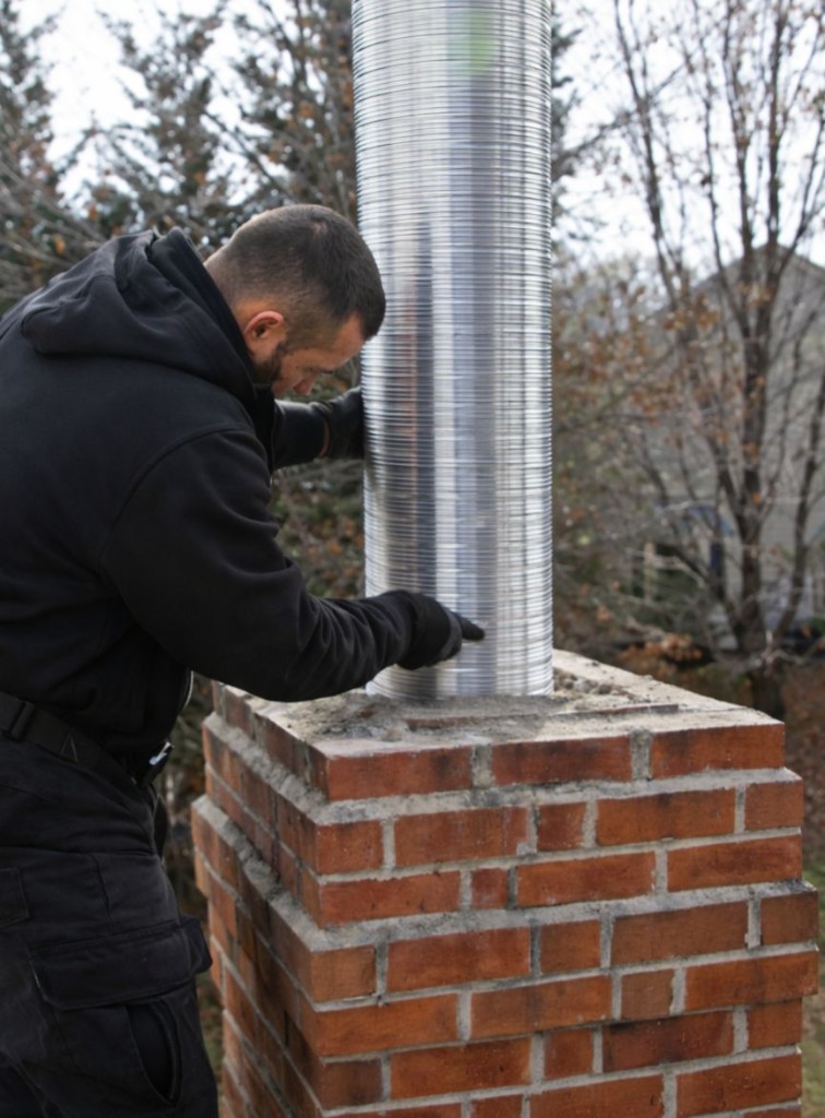 New stainless steel chimney liner installation in Portland, Oregon