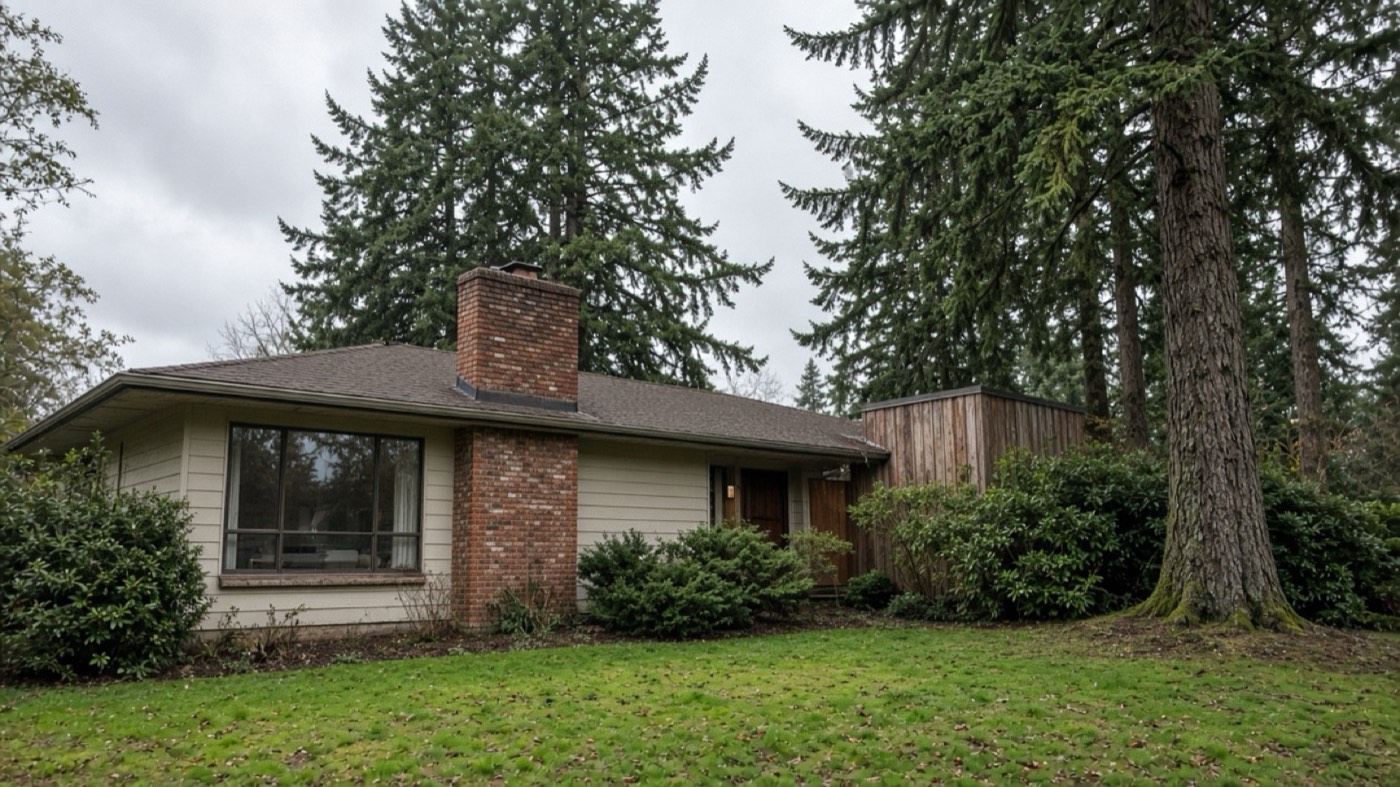 Ranch-home chimney in Beaverton, Oregon