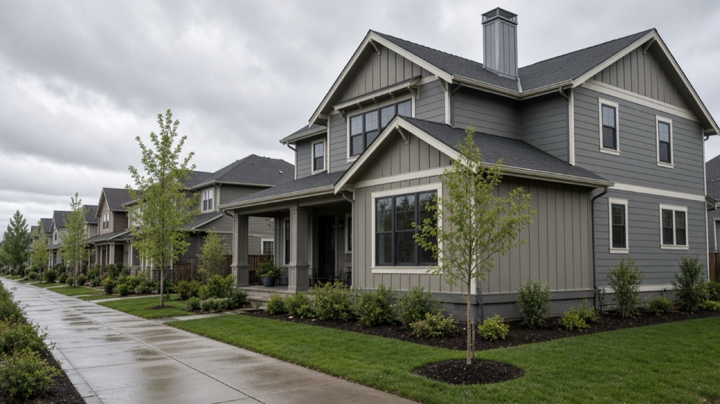 Suburban chimney chase in Hillsboro, Oregon