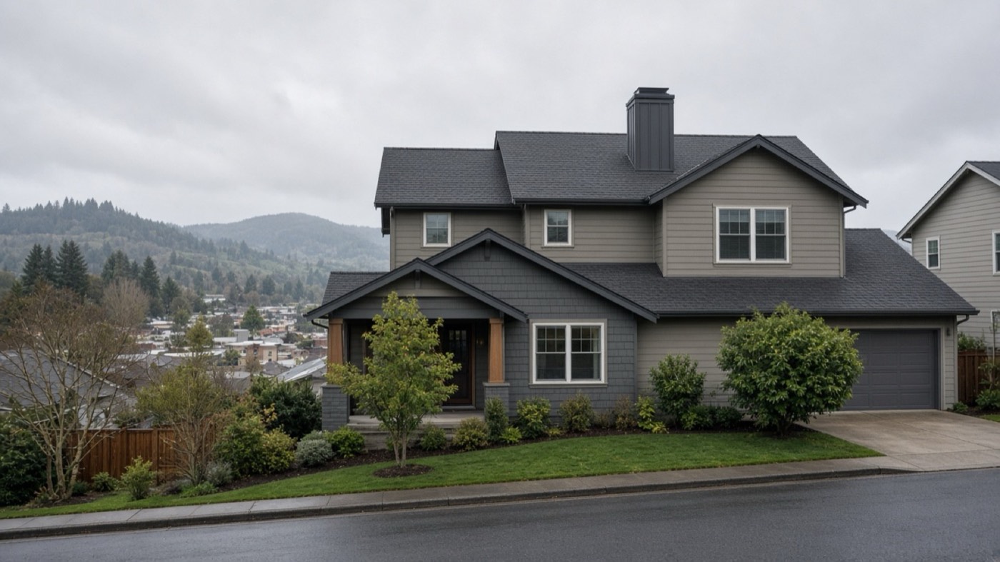 Suburban chimney in Sherwood, Oregon