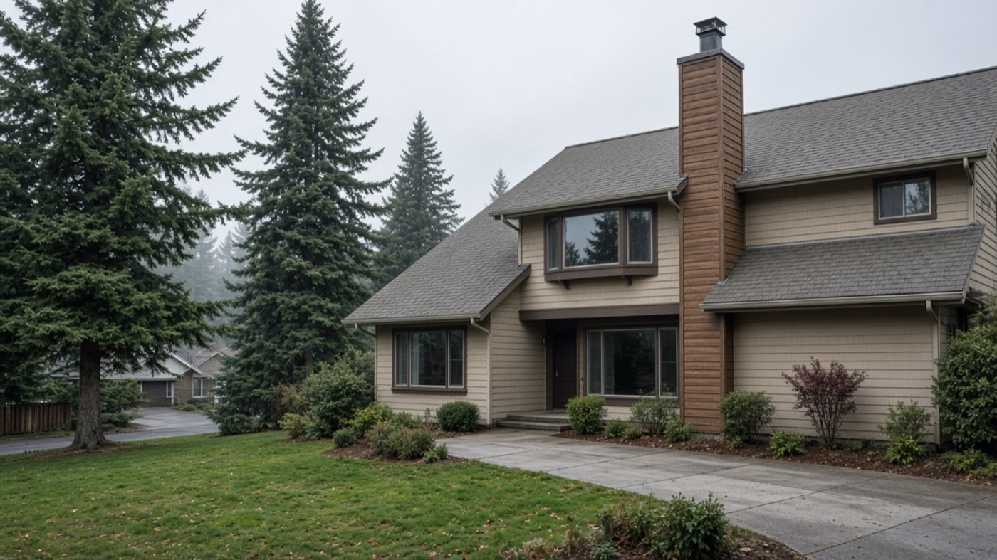 Prefab chimney chase in Tigard, Oregon