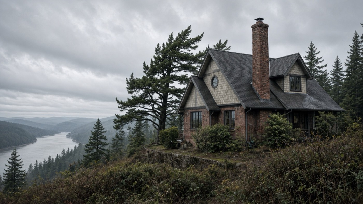 Hillside chimney in West Linn, Oregon