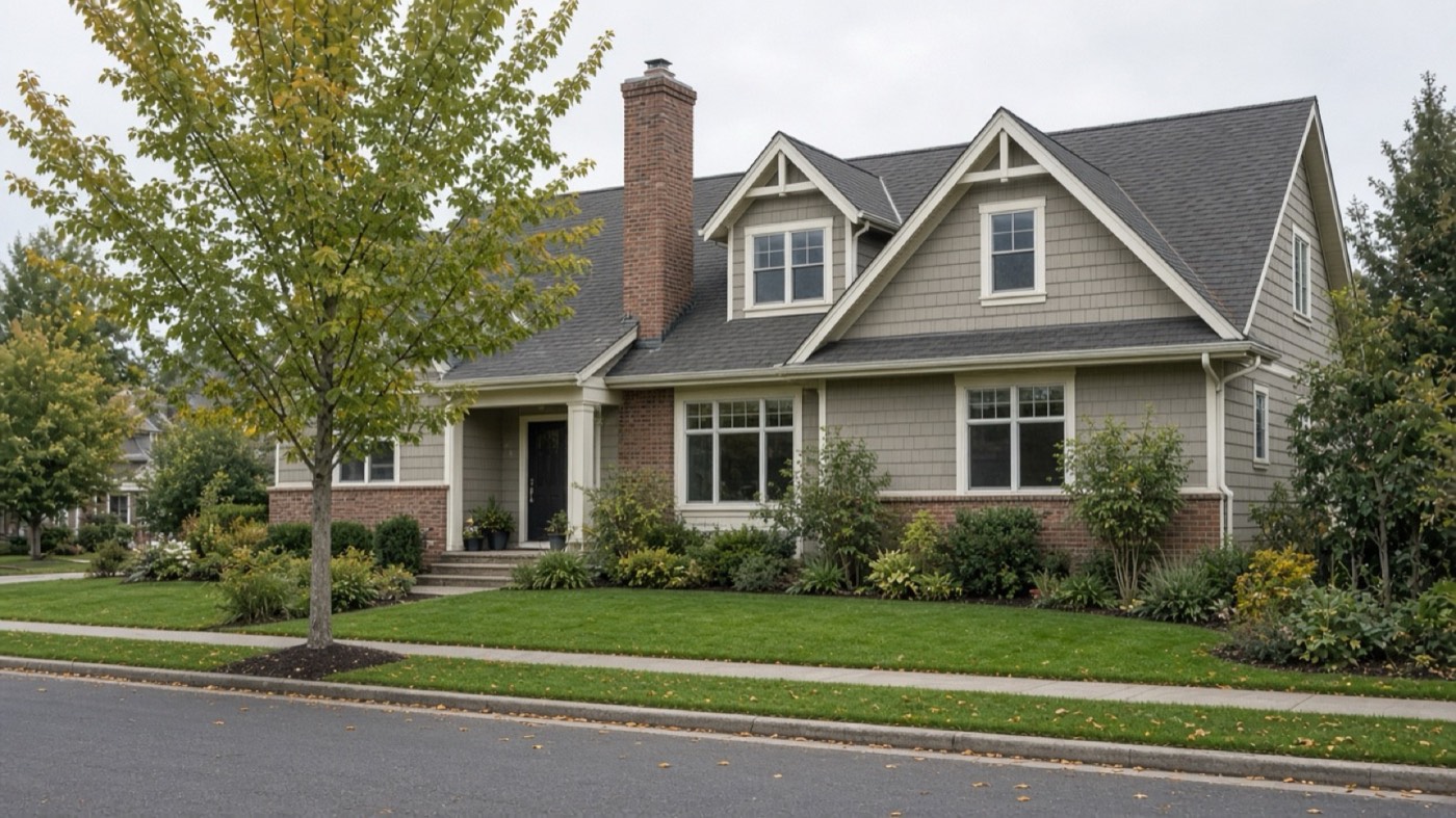 Planned-community chimney in Wilsonville, Oregon